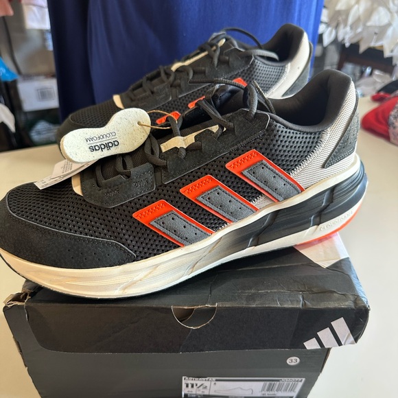 Adidas Men's Black and Red Athletic Shoes - Picture 1 of 7